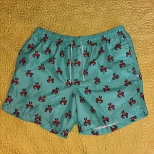 Cotton On Green Crab Print Swim Trunks